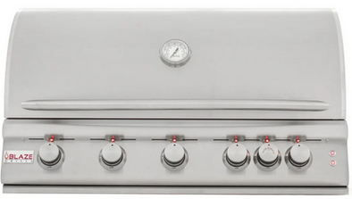 BLAZE 40-Inch 5-Burner LTE Gas Grill with Rear Burner and Built-in Lighting System